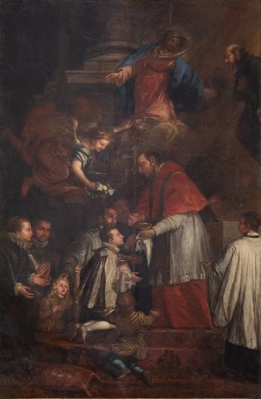 San Luigi Gonzaga riceve la prima comunione da San Carlo